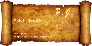 Pohl Jenő névjegykártya